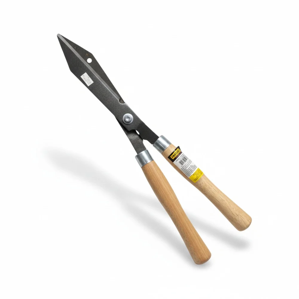 Tesoura Corta Grama Manual com Cabos de Madeira